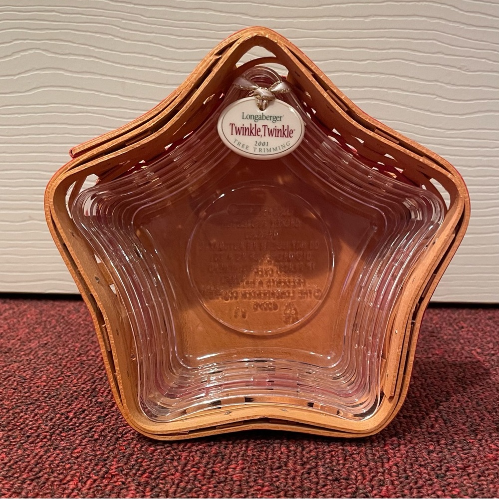 2001 Longaberger “Twinkle Twinkle” Tree Trimming Handcrafted Woven Basket